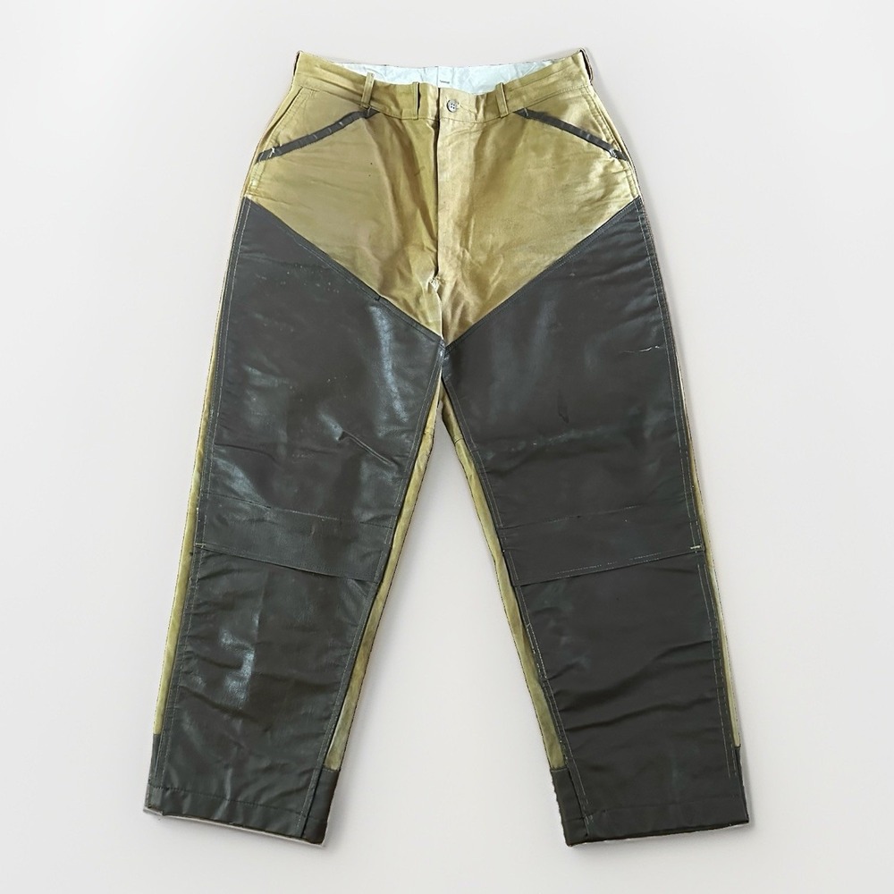Vintage 1950s American Field Hunting Pants Leather Briar Duck Canvas Upland USA